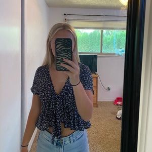 cropped flowy top